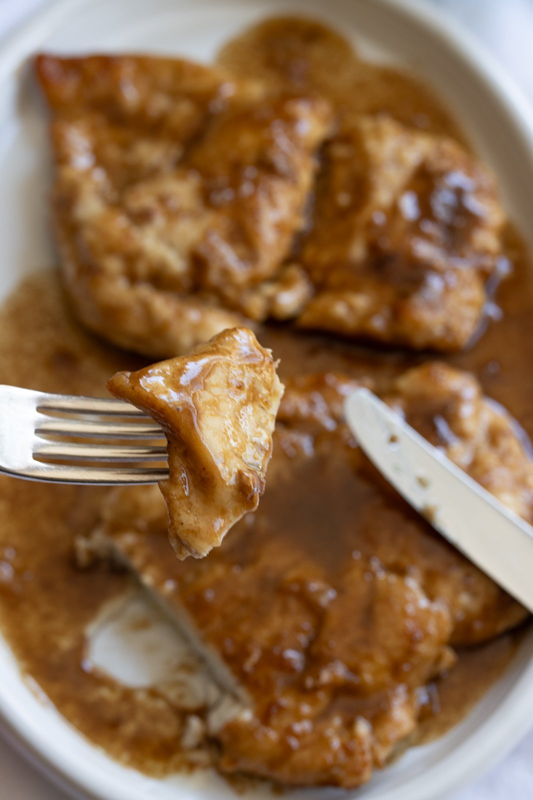 a bite of chicken marsala