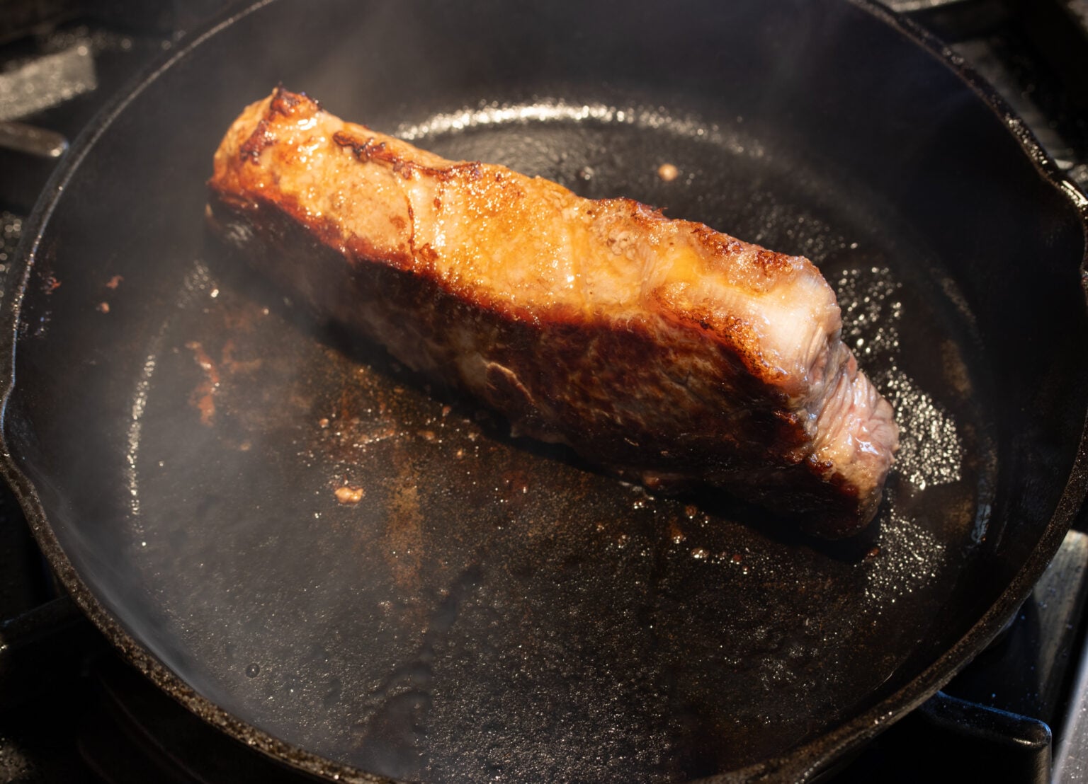 steak standing on side