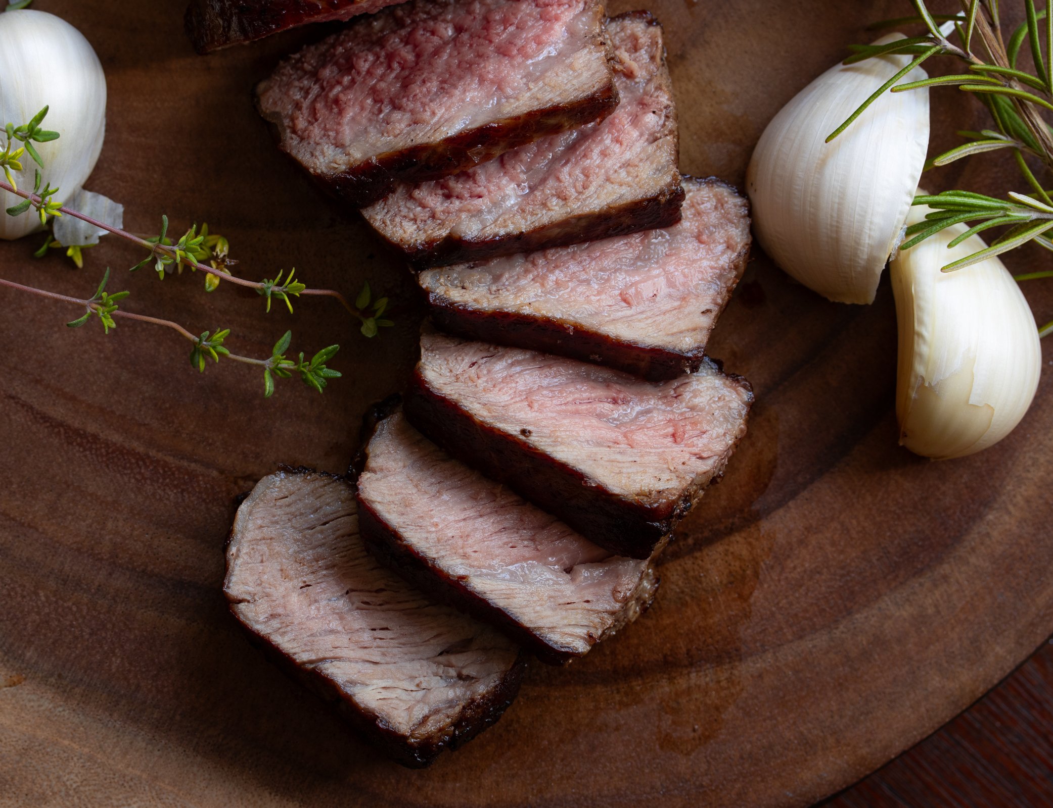 sliced pan seared steak