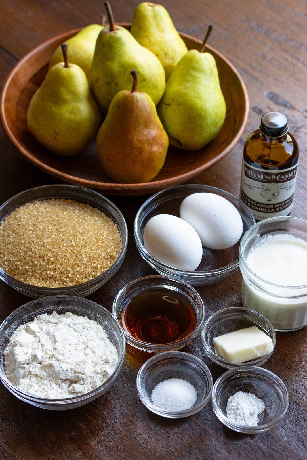 ingredients for pear cake