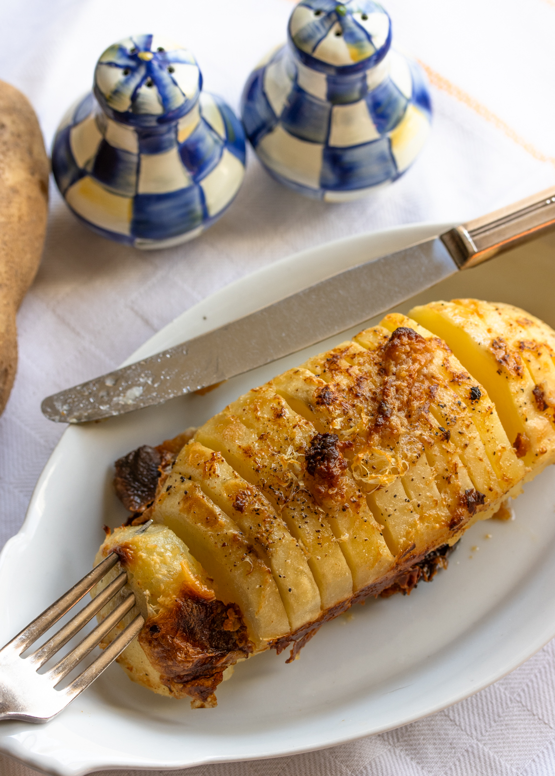 Potatoes Cooked In Milk  on a serving gratin dish