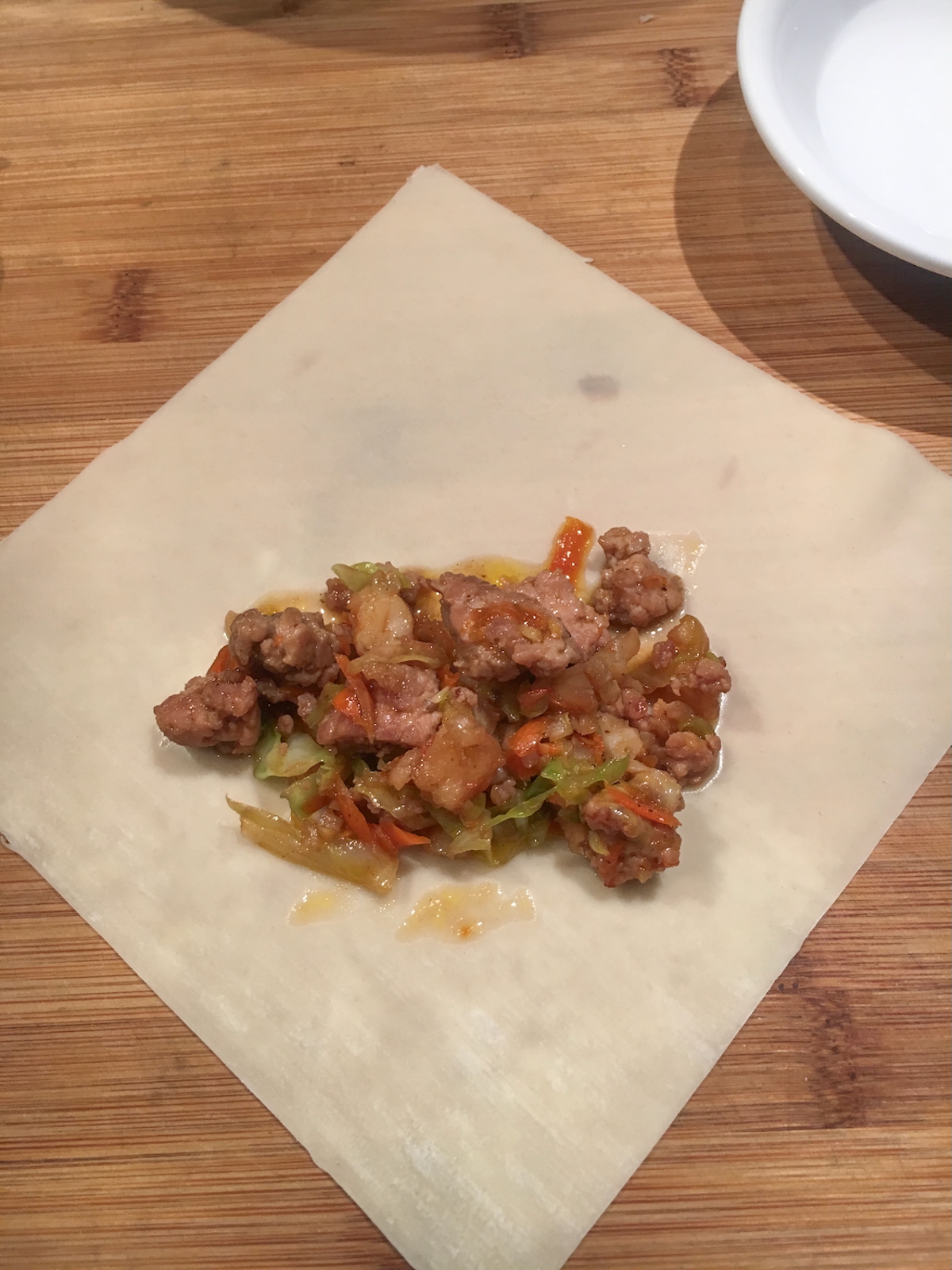 filling in ght lower part of the wrap