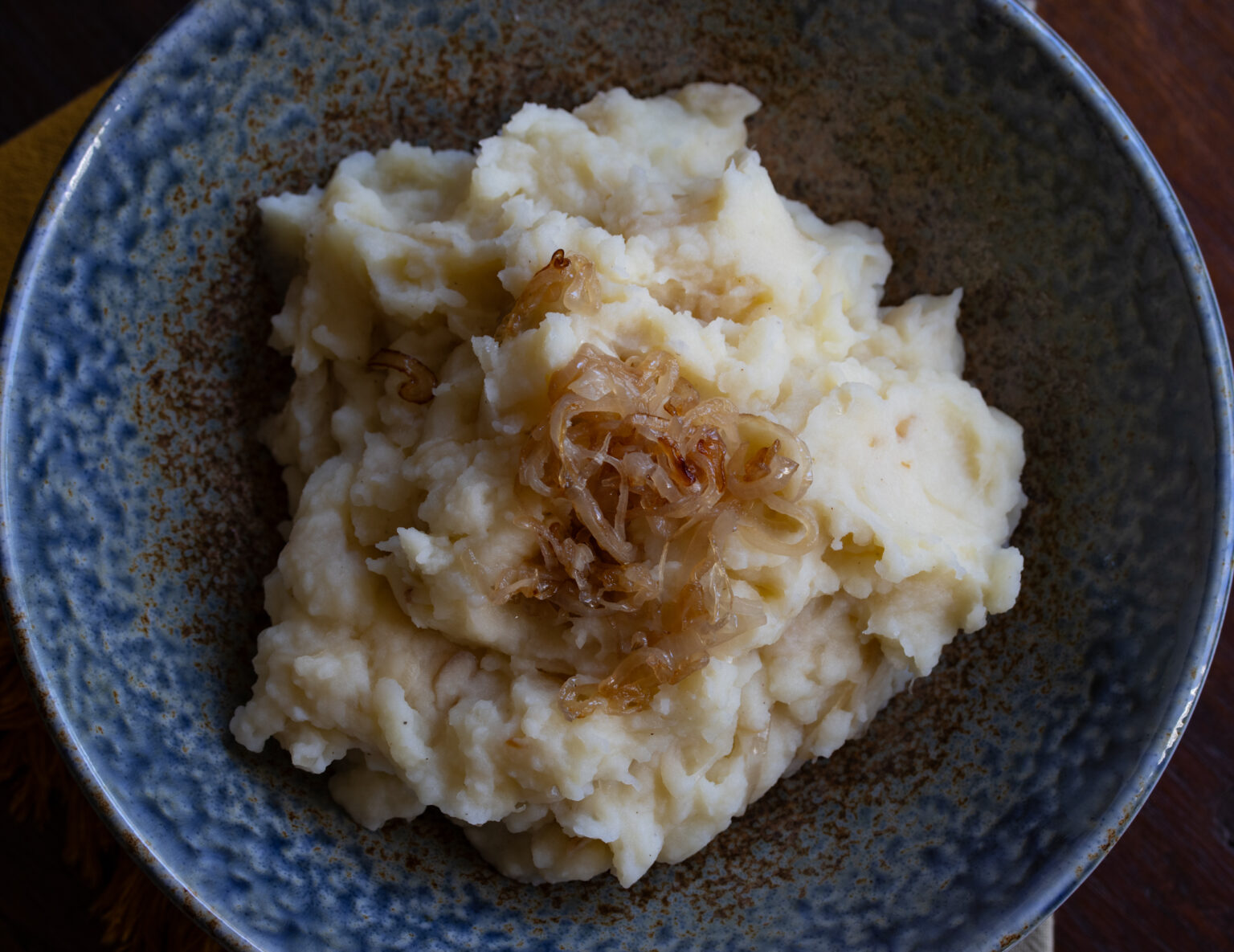 finished buttermilk potatoes in a serving bowl