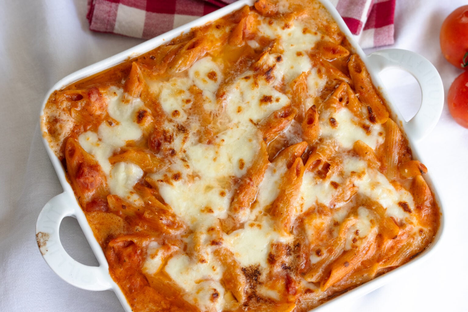 baked pasta our of the oven