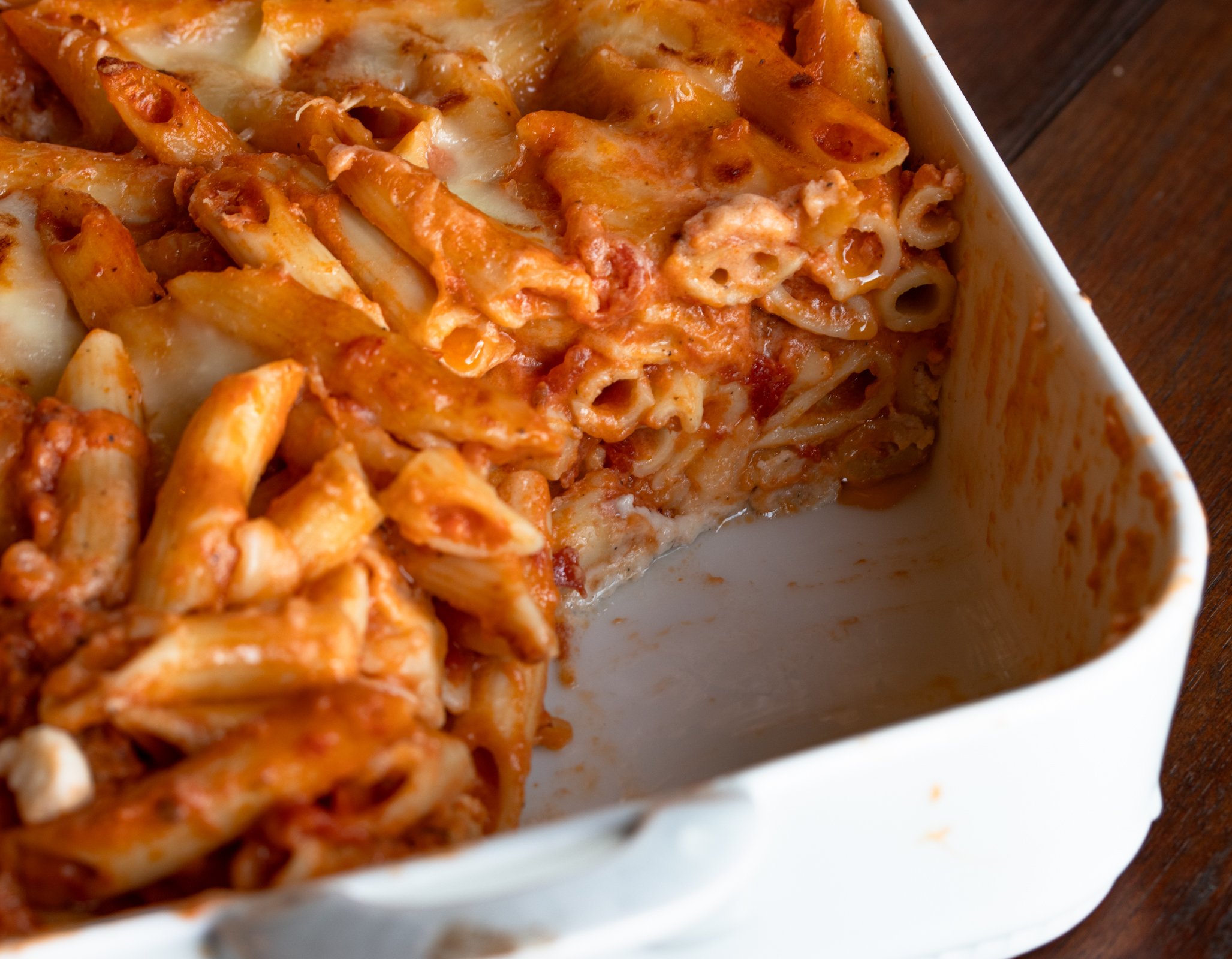 pasta all cooked and with a piece served