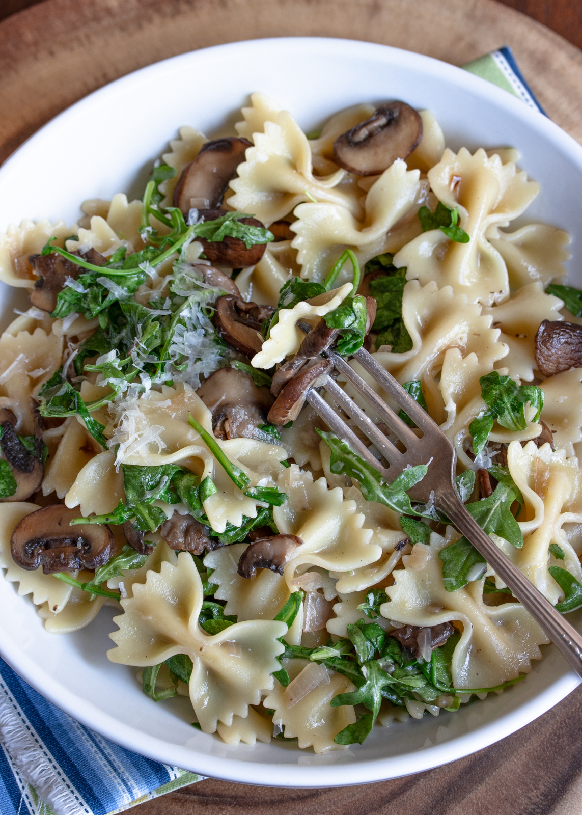 fork filled with pasta