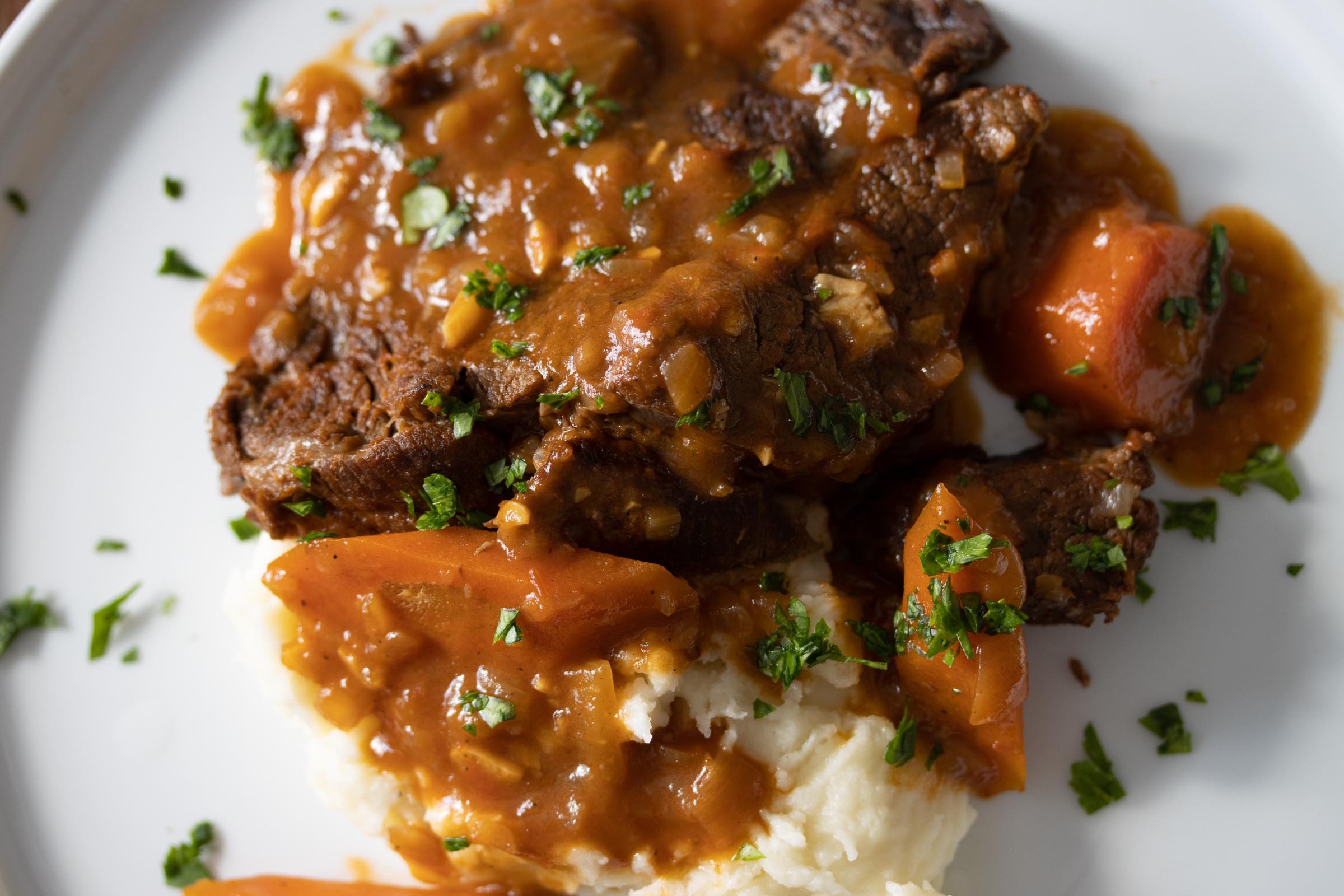 close up of the pot roast