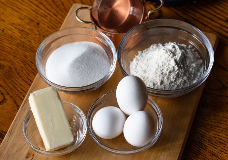 ingredients for quatre quarts french pound cake