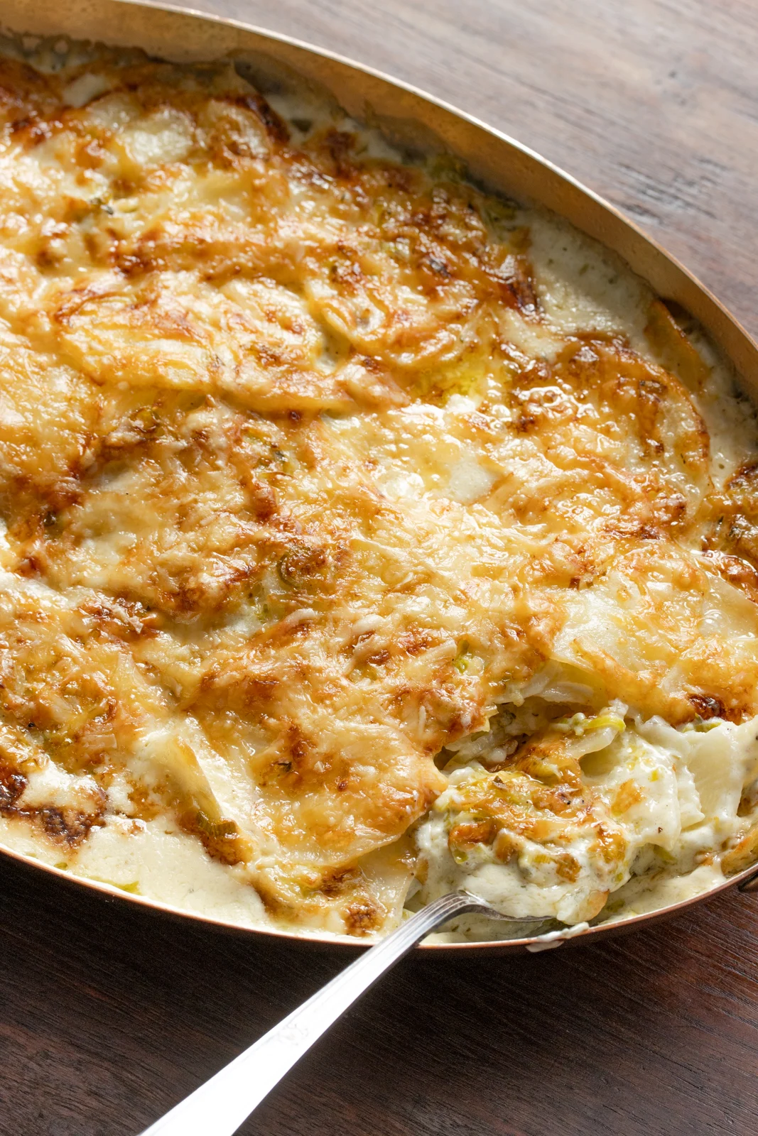 leek and potato gratin