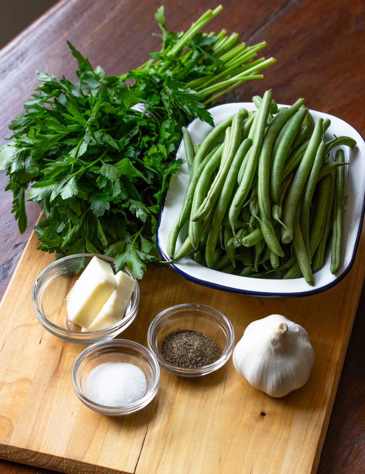 ingredients for pan fried green beans