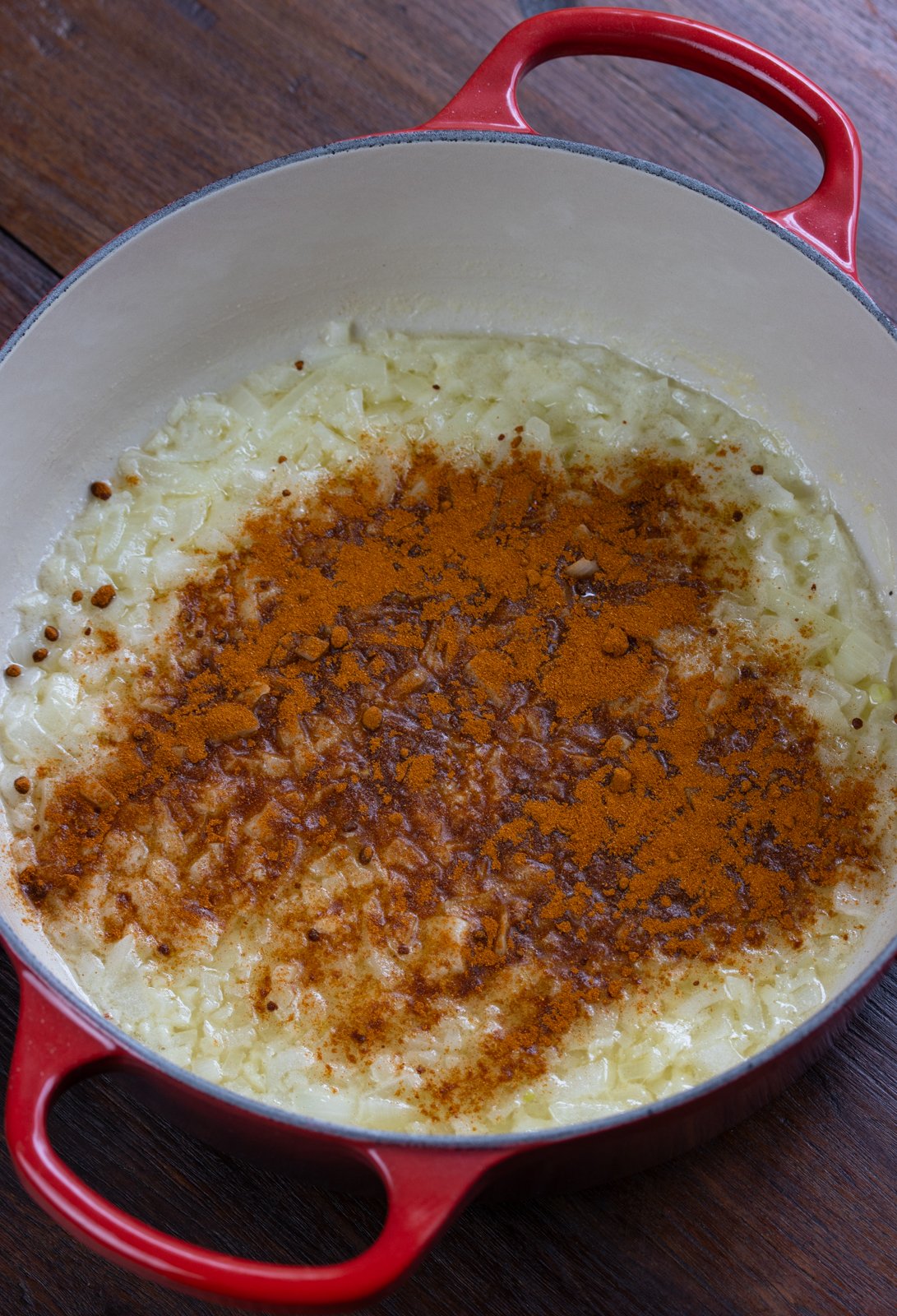 paprika over the translucent onions and garlic