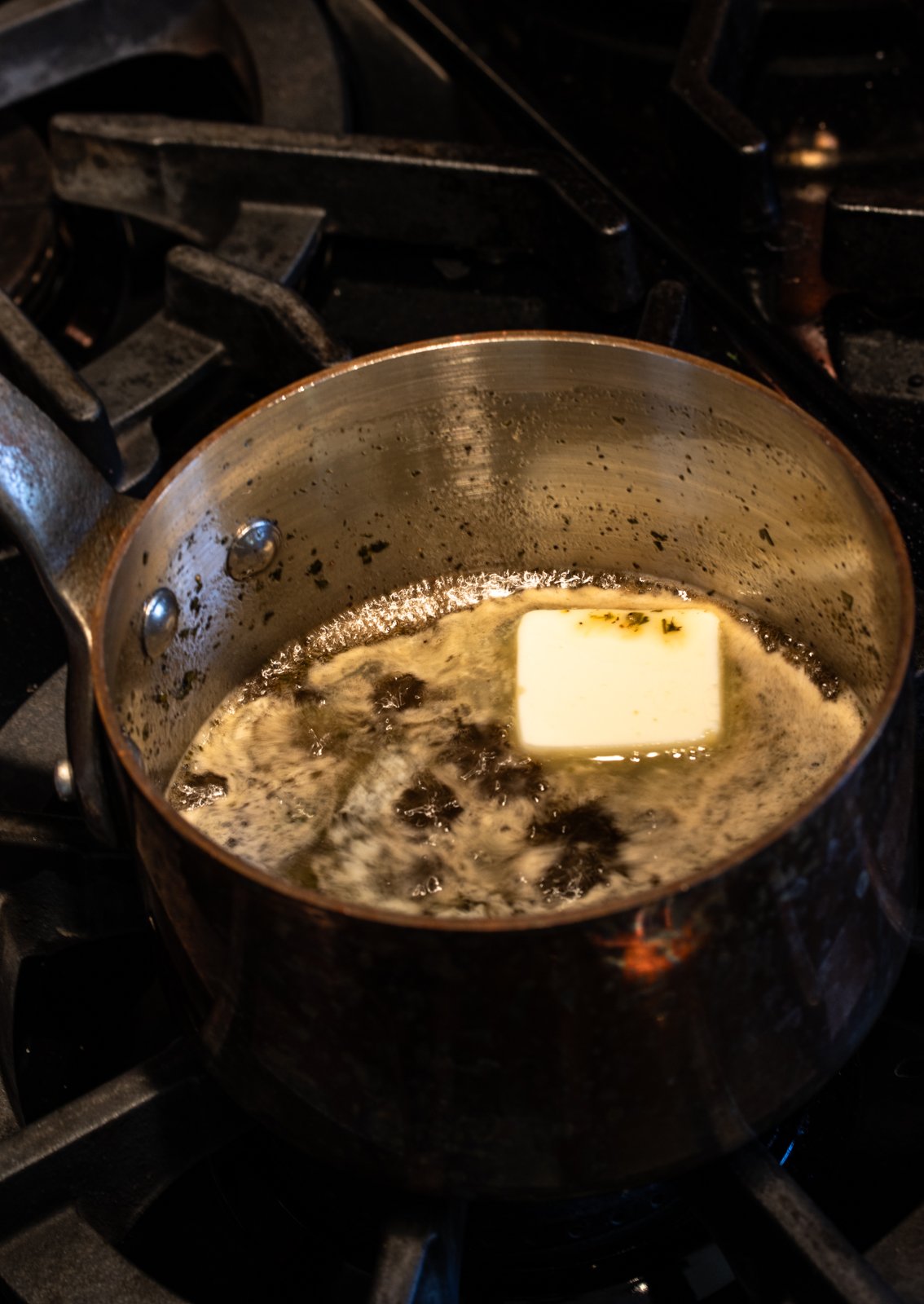 butter into the reduced marinade
