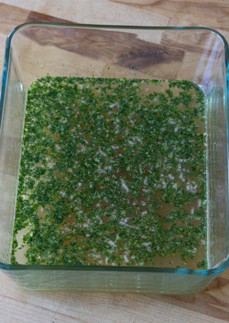 all the ingredients together for the marinade