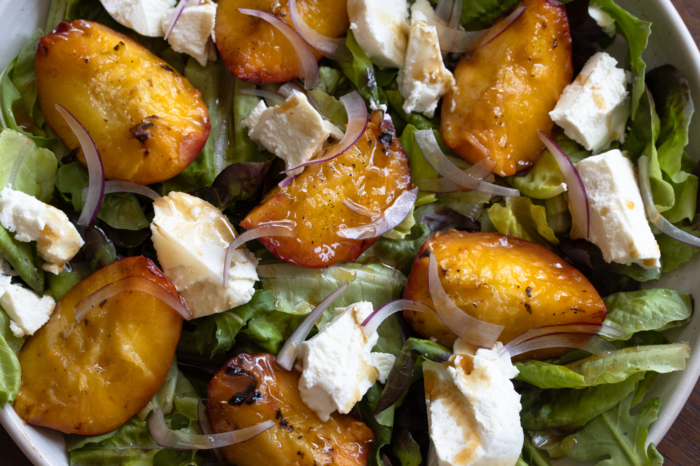 grilled peach salad