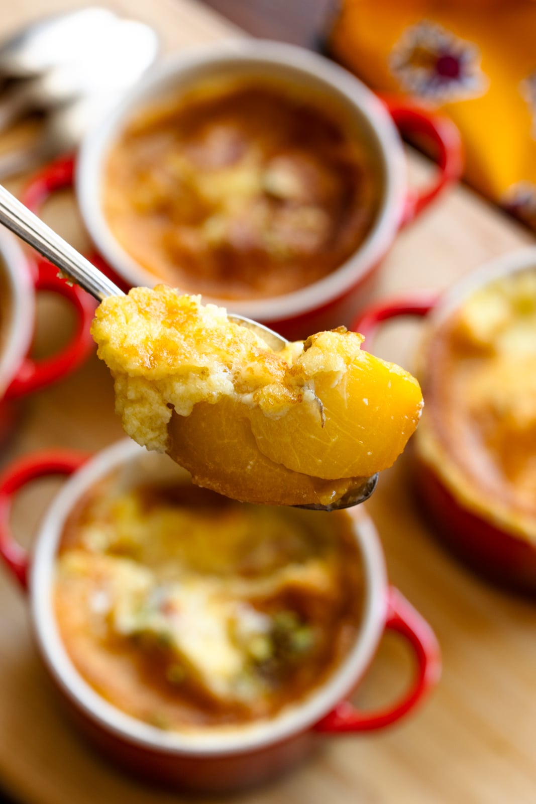 spoonful of peach gratin