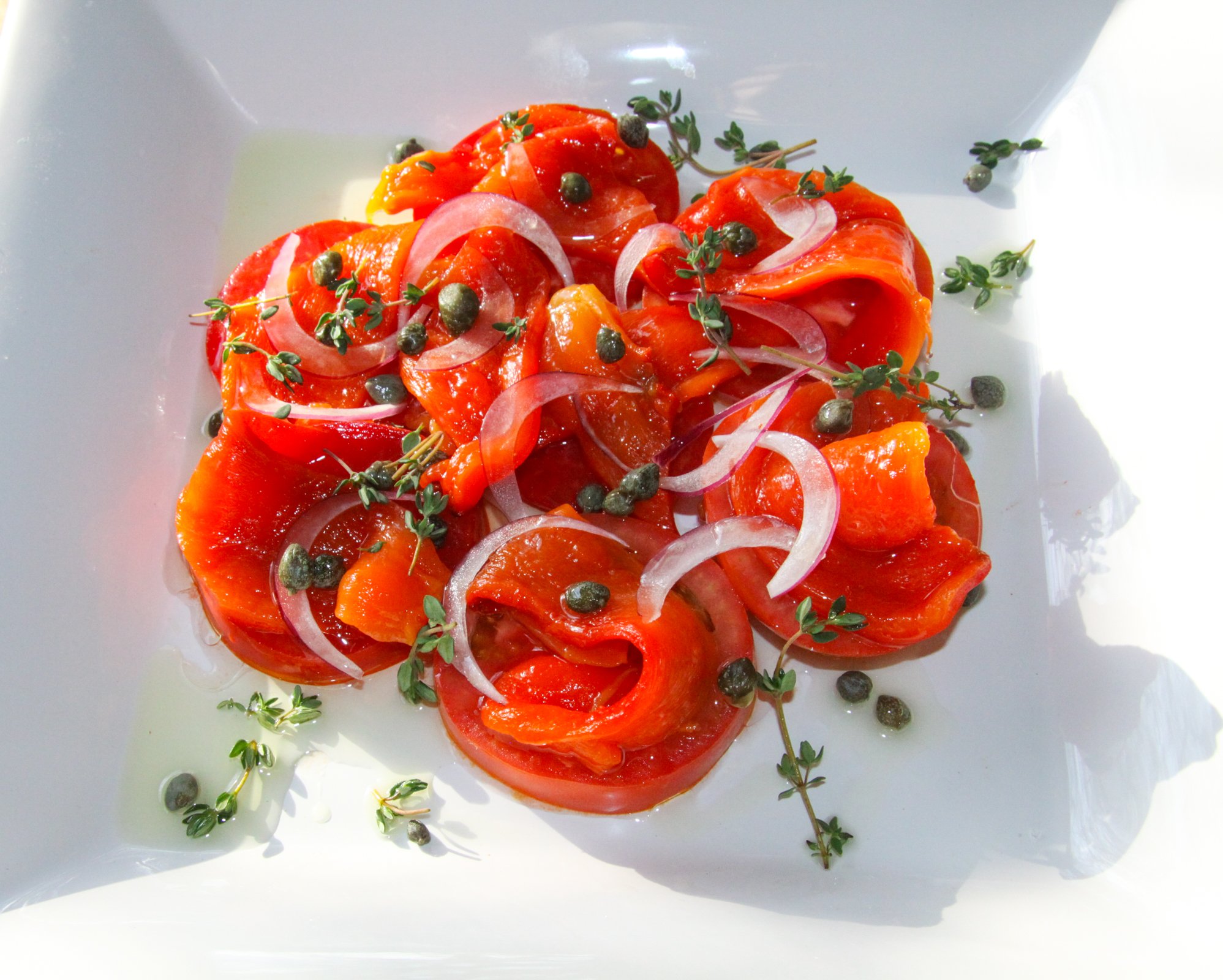 roasted peppers tomato salad