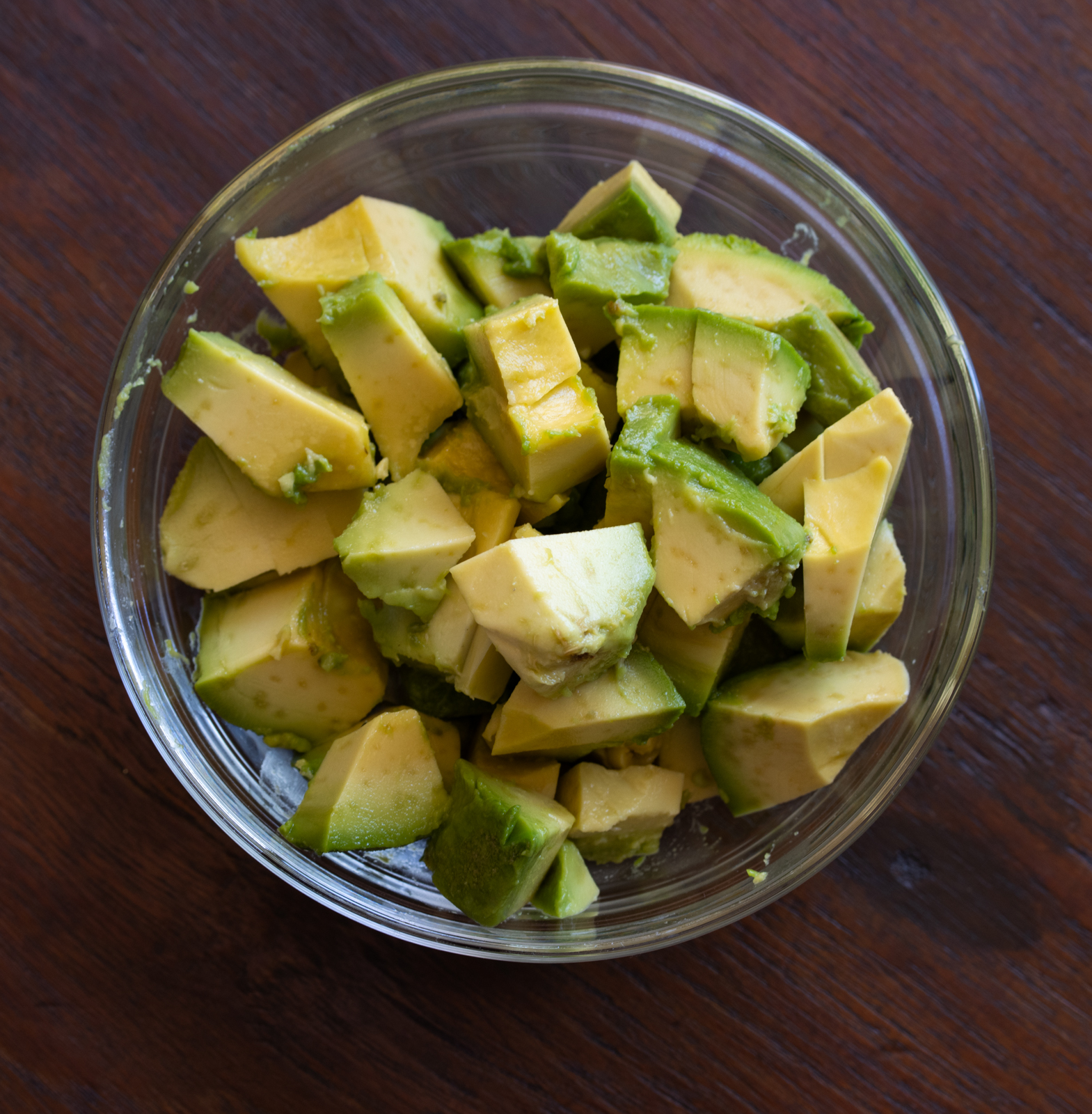 peaches and avocado slices