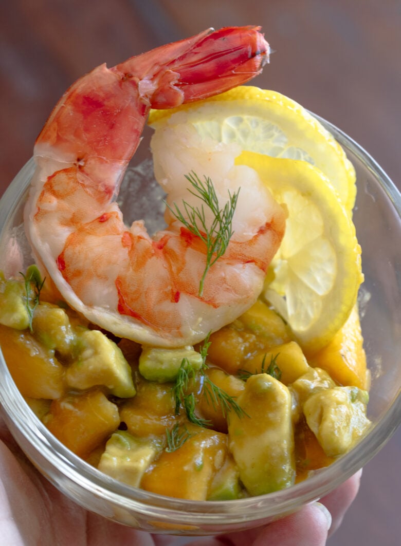 sweet and sour prawns close up