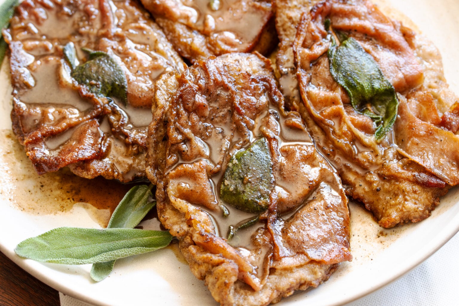 The finished recipe served on a white plate.