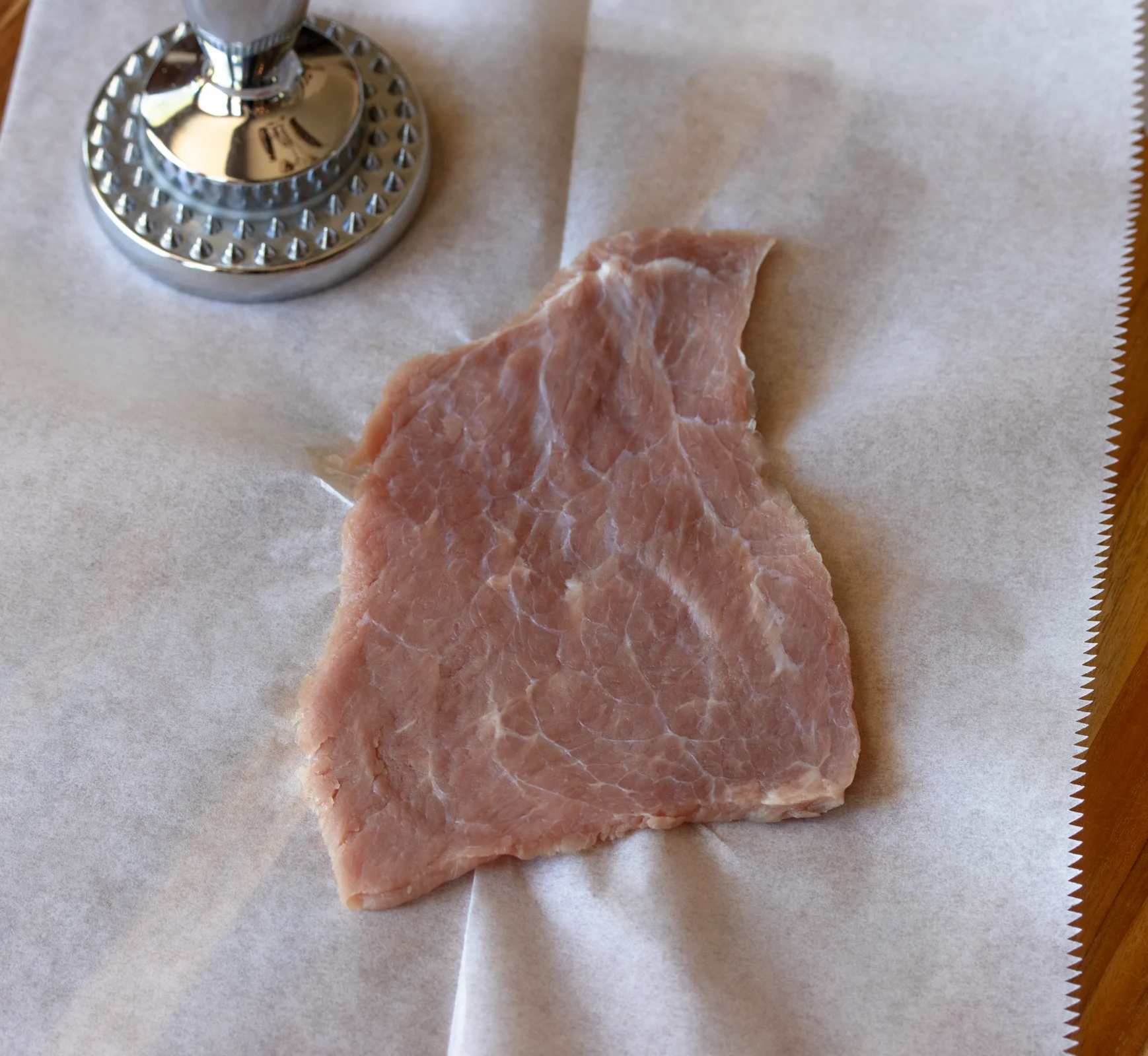 Pounded veal cutlets.