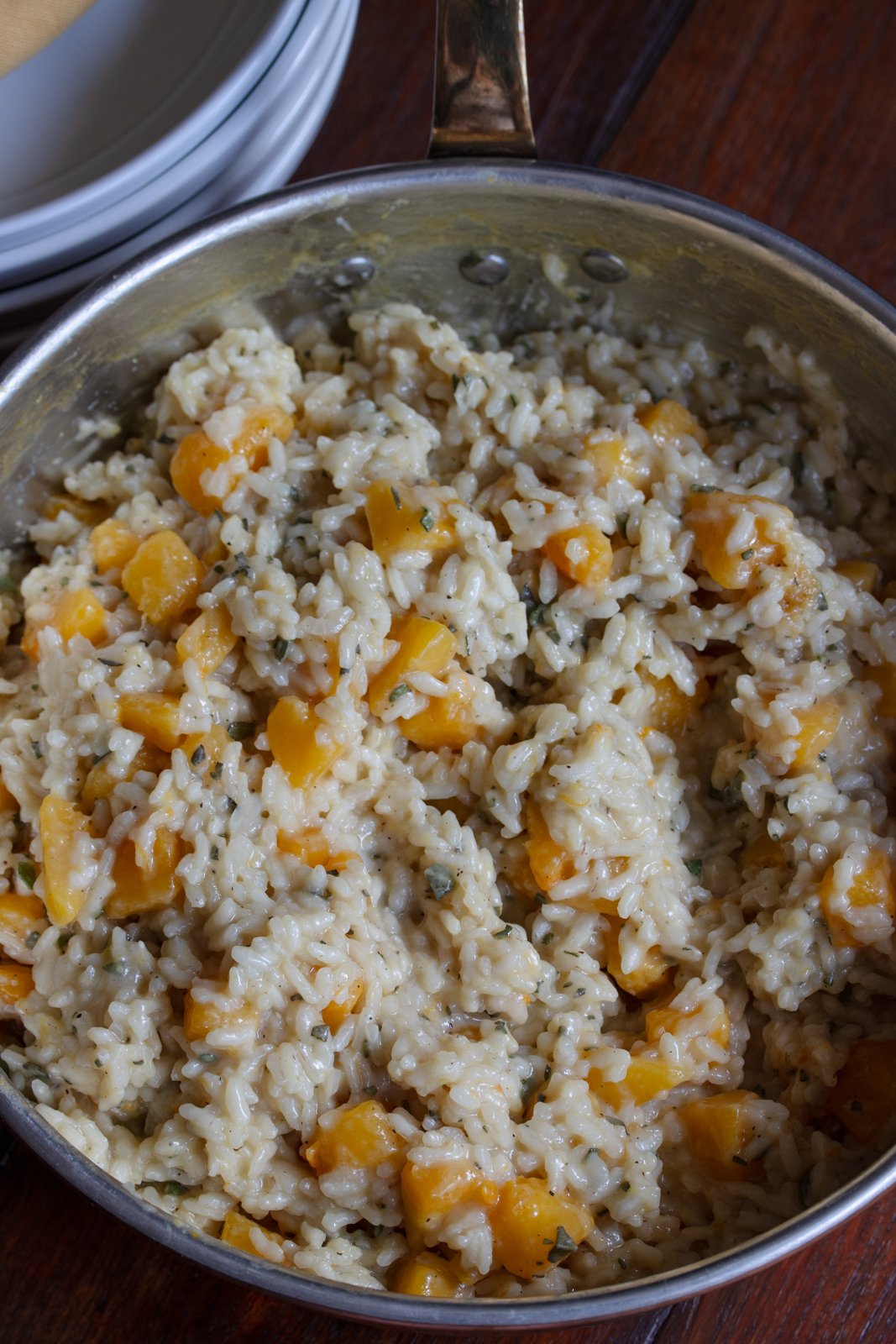 Finished butternut squash with risotto.