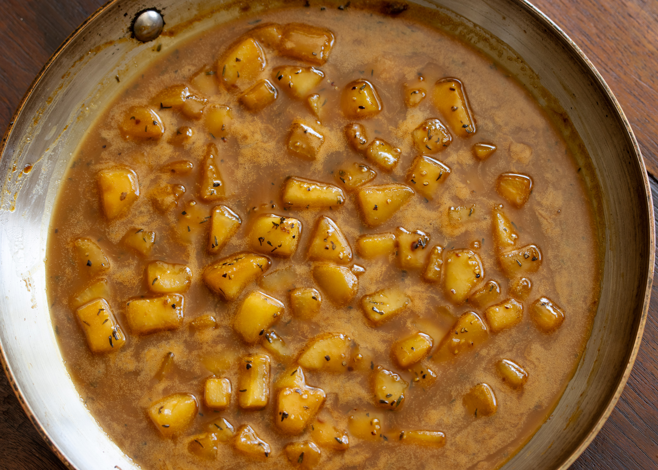 Pear added to the skilled with Brandy added