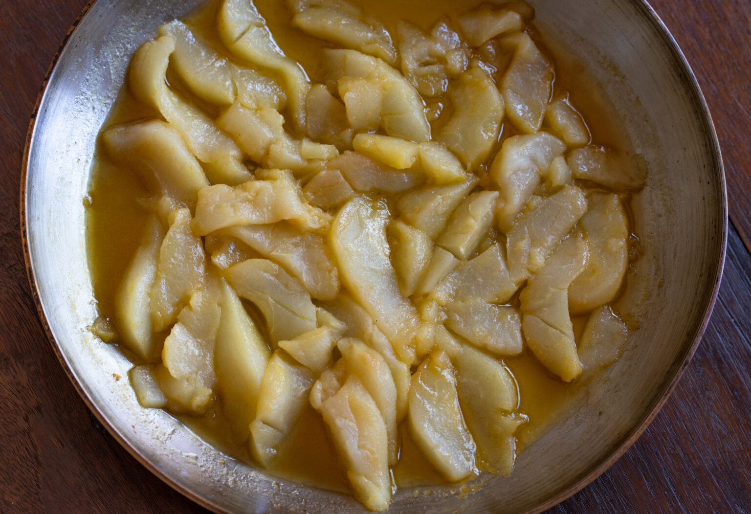 Peach nectar added to the pears.