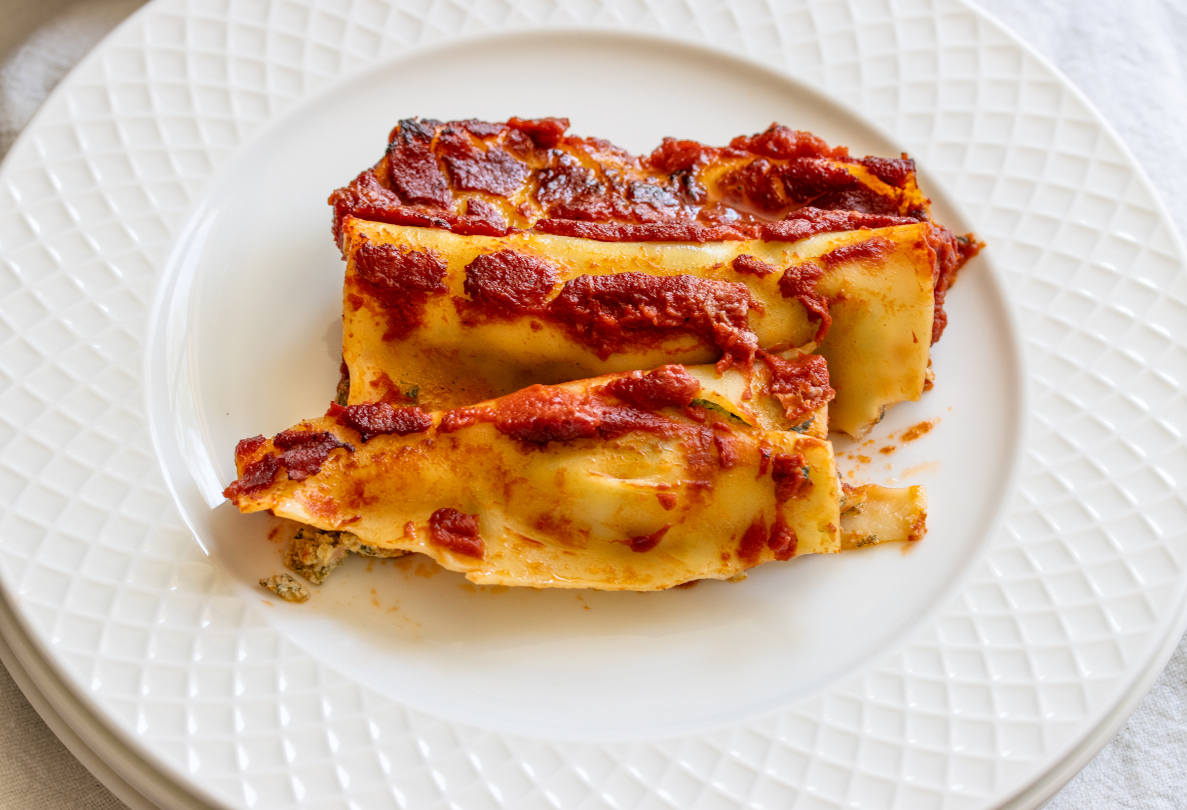 Spinach and ricotta cannelloni
