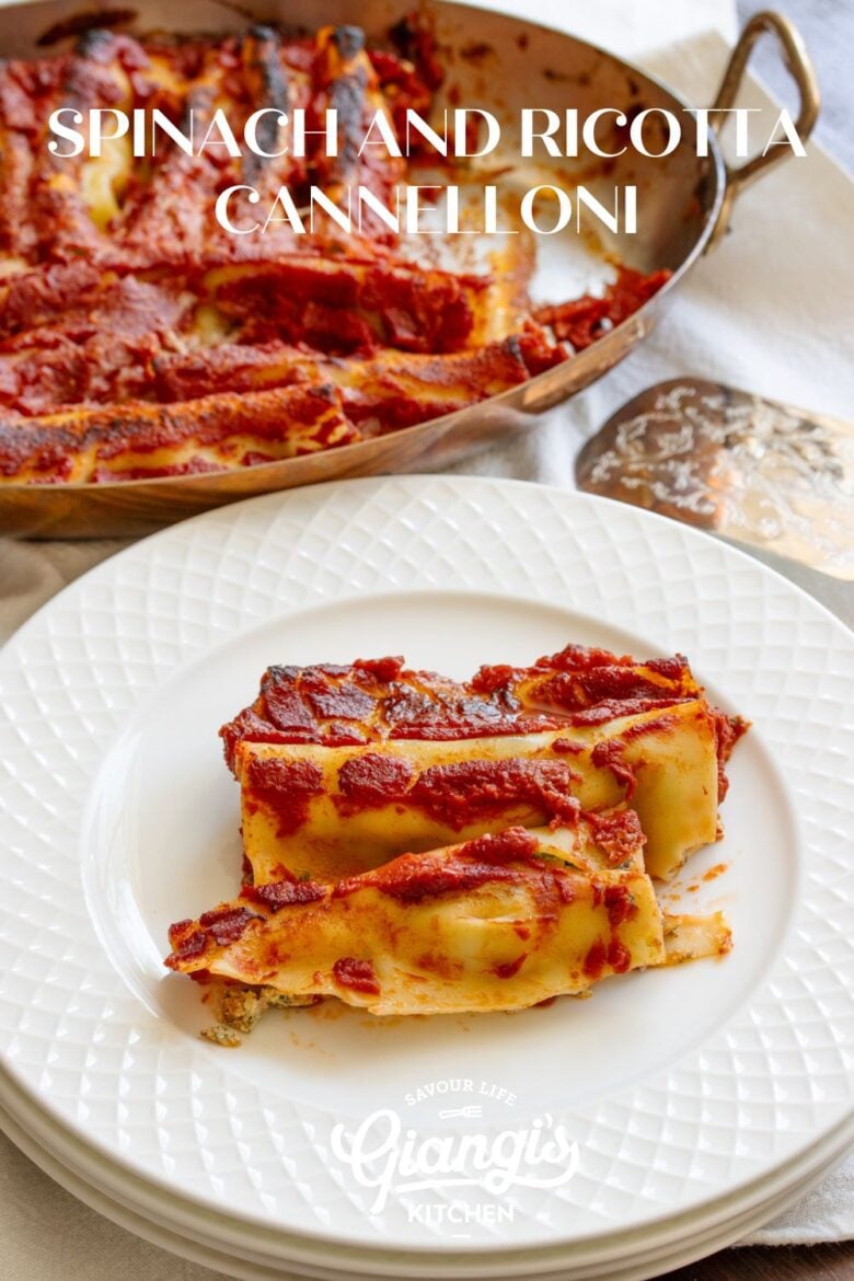 Spinach and ricotta cannelloni.