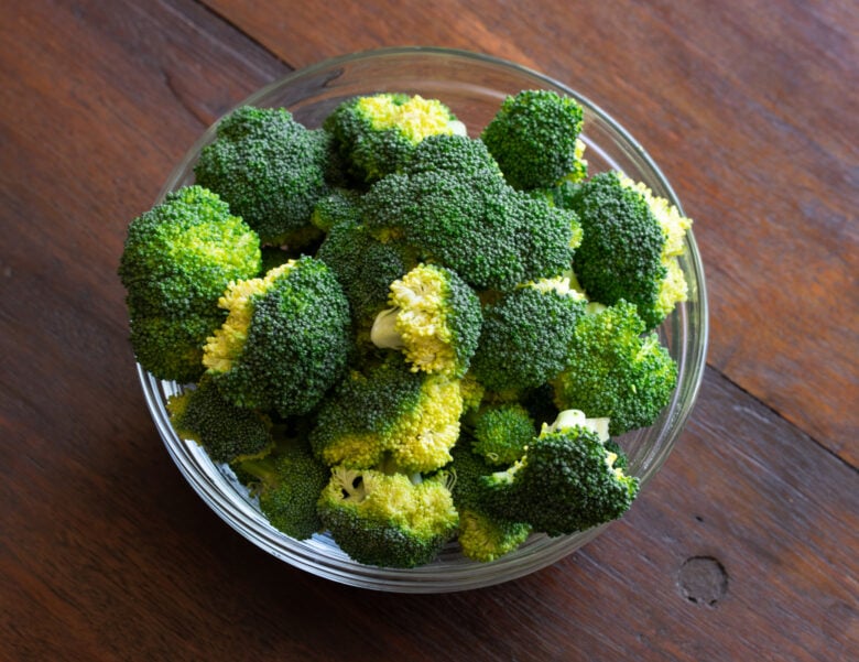 Broccoli florets all cut