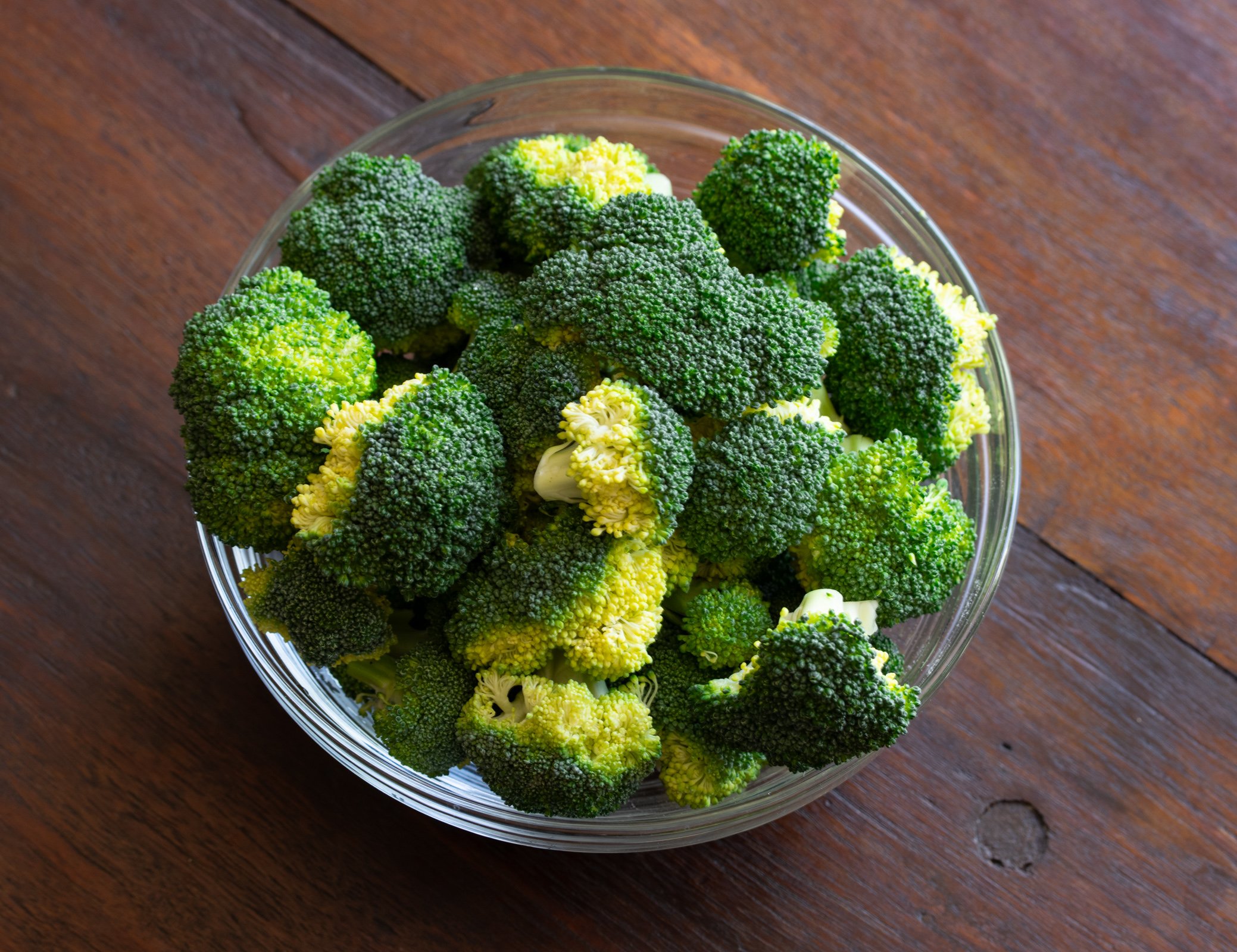 Broccoli florets all cut 