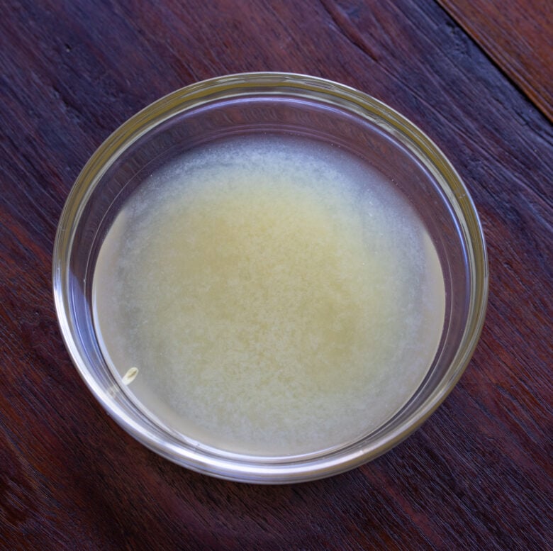 broth and wine mixture