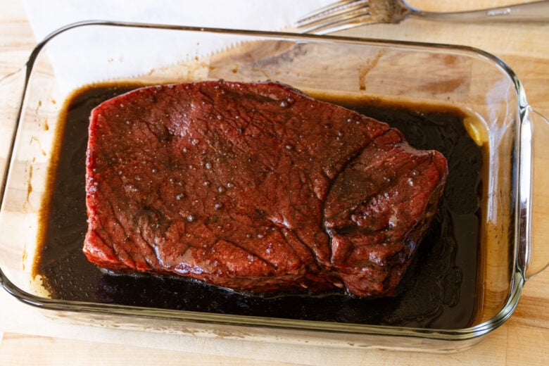 Maet well coated with marinade before being placed in the refrigerator.