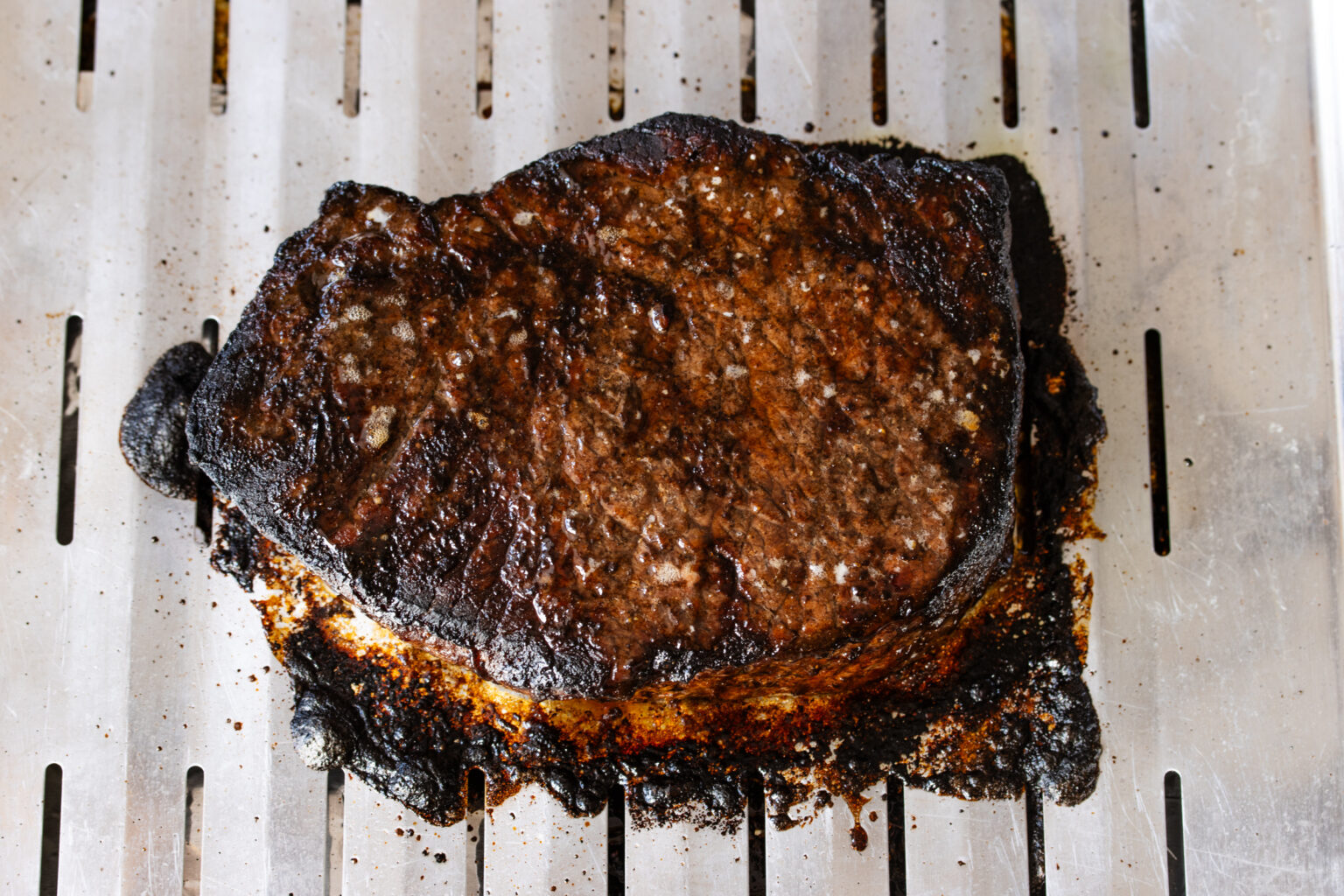 London broil out of the oven all cooked and ready to be covered and let it rest for a few minutes.