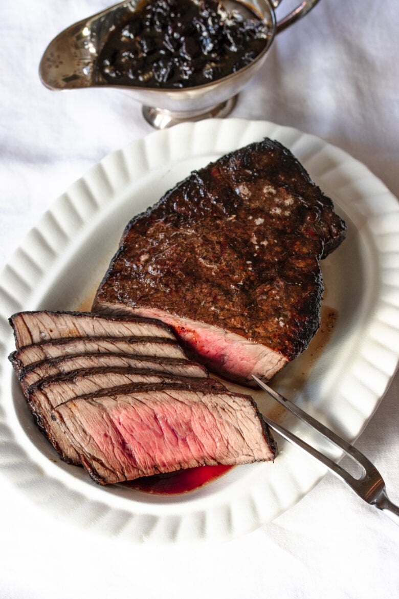London broil with balsamic glaze.