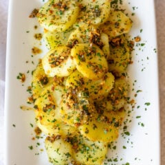 Garlic butter potatoes with parsley.