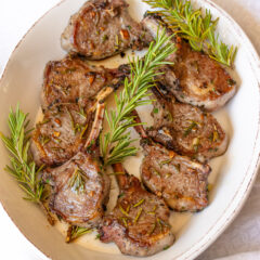 Pan fried lamb chops