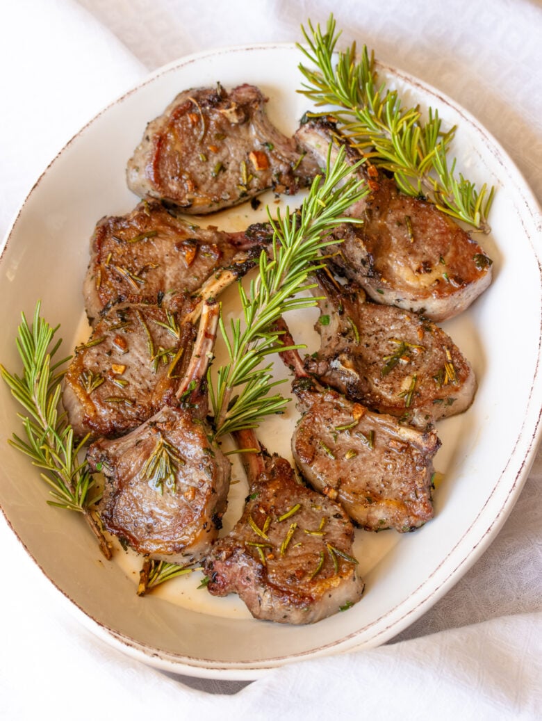 Pan fried lamb chops