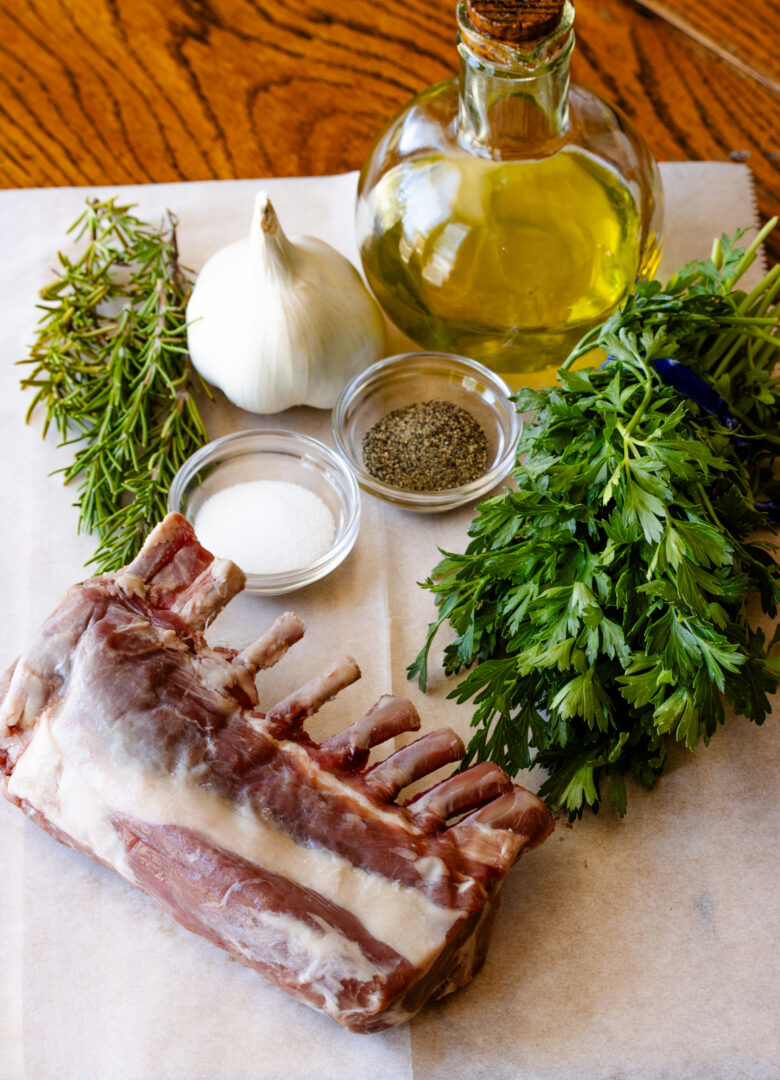Ingredietns needed to preparep this pan fried lamb chops