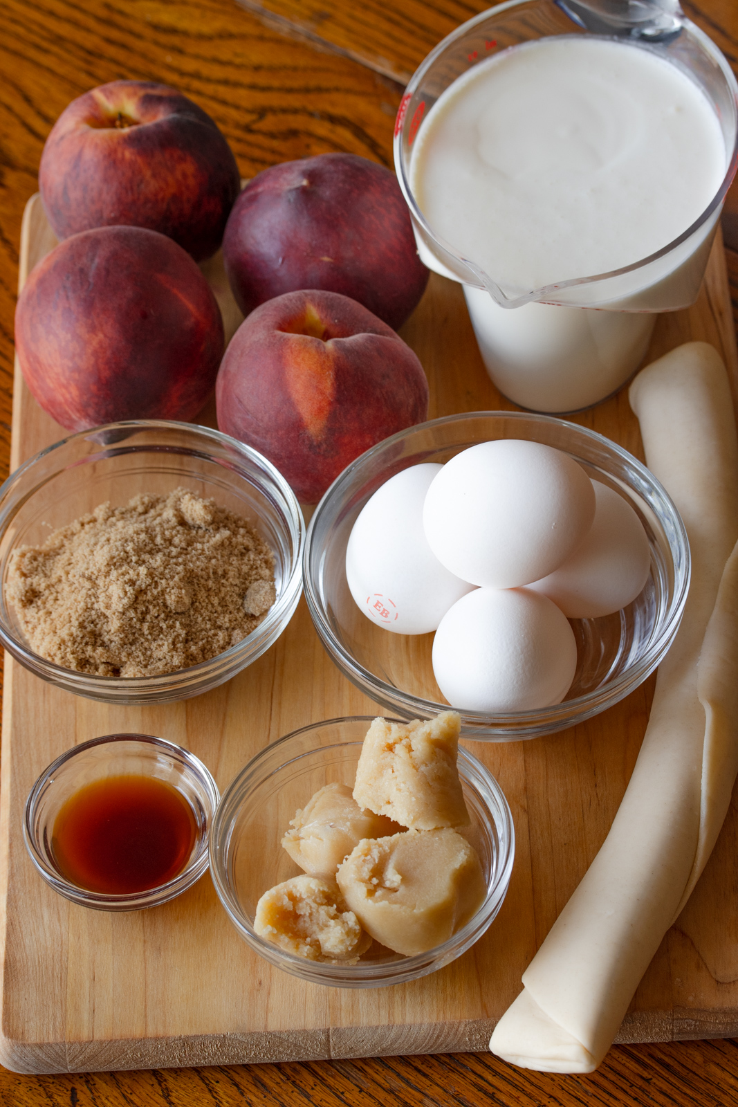 Ingredients needed to make this peach pie