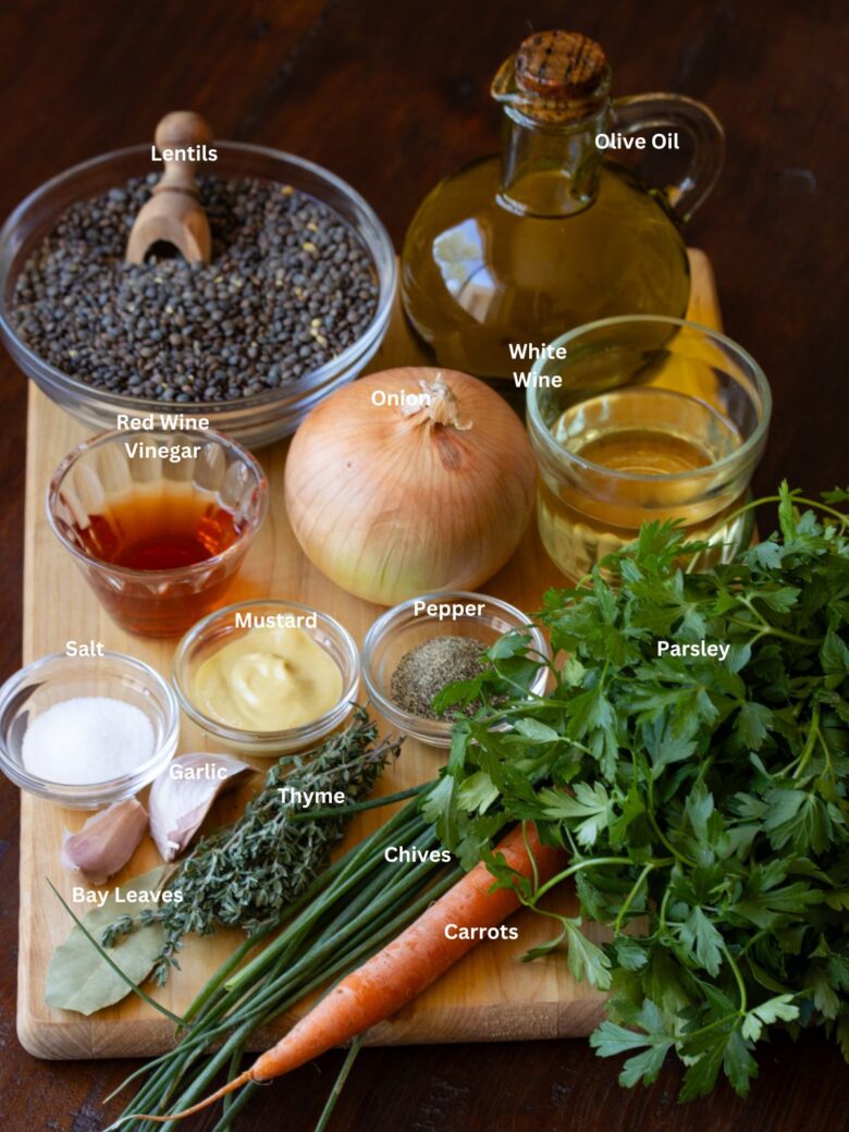 French Lentils Salad ingredients needed.