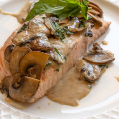 Salmon and mushrooms