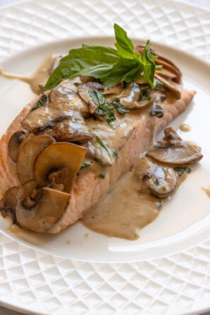 Salmon and mushrooms